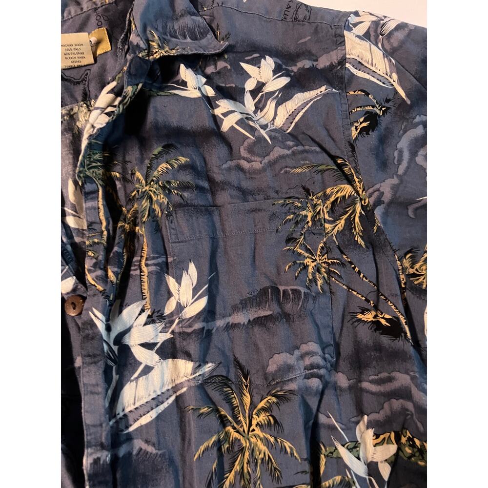 High Surf Hawaiian Shirt Men’s XL Blue Tropical Print 100% Cotton Beach Aloha